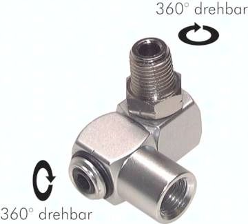Drehgelenk 2-fach Rp 1/4"(IG)-R 1/4"(AG)