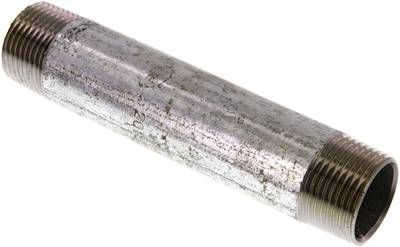 Rohrdoppelnippel R 1"-150mm, 50 bar, Stahlrohr ST 37 verzinkt