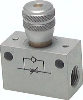 Block-Drosselrückschlagventil, G 1/8", Präzisionsausführung