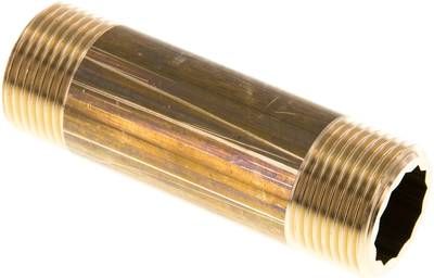 Rohrdoppelnippel G 3/4"-80mm, 16 bar Messing