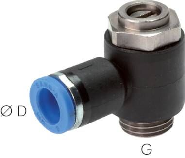 Winkel-Drosselrückschlag-ventil M 5-4mm,abluftregelnd (Standard)