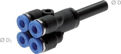 Steckanschluss-Mehrfachvert. 8mm-6mm, IQS-Standard
