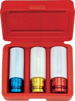 Carolus Kraftschraubereinsatz, 1/2" , SW17 - 19 - 21, Set mit PVC-Überzug für PK
