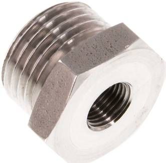 Reduziernippel G 1/2"(AG)-G 1/8"(IG), 40 bar 1.4571