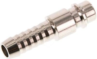 Kupplungsstecker (NW7,2) 8mm Schlauch, Messing vernickelt