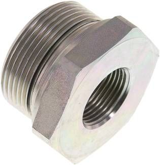 Hydraulik-Reduzierung G 1 1/2"(AG)-G 3/4"(IG), Stahl verzinkt, Elastomerdichtung