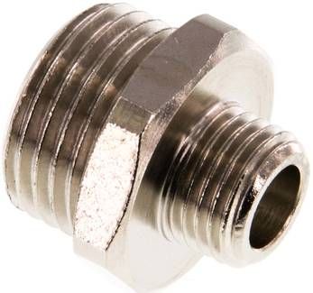 Doppelnippel G 1/2"-G 1/4", 16 bar Messing vernickelt