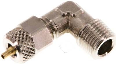 Winkel-Verschraubung R 1/8"-4 x 2mm, Messing vernickelt