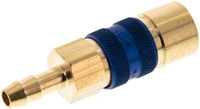 Kupplungsdose (NW5) 6mm Schlauch, blau, Sechseck SW10