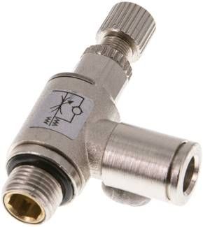 Winkel-Drosselrückschlag-ventil G 1/8"-6mm,abluftregelnd (Standard)
