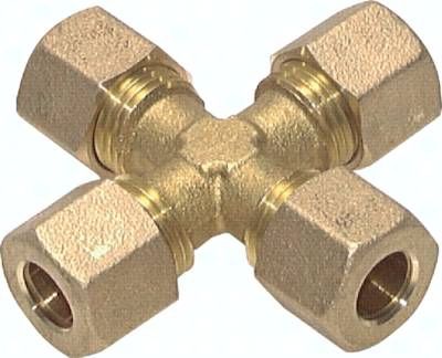 Kreuz-Klemmringverschraubung 12mm, Messing