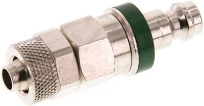 Kupplungsstecker (NW5) 8 x 6mm Schlauch, Messing vernickelt