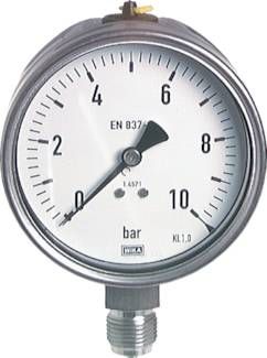 Chemie-Manometer senkrecht, 100mm, 0 - 16 bar