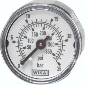 Mini-Manometer, 27mm, 0 - 25bar, R 1/8"