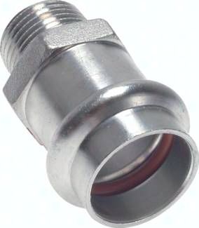 Pressfitting, Übergangsnippel 42mm innen / R 1 1/2" AG