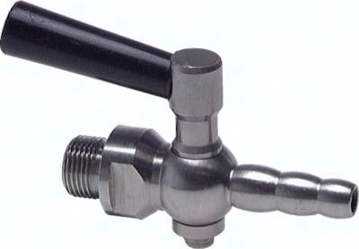 Edelstahl-Schlauchhahn G 1/8" (7 mm Tülle), PN 6