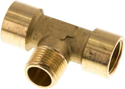 T-Einschraubstück G 1/2"(IG)-R 1/2"(AG), 16 bar Messing
