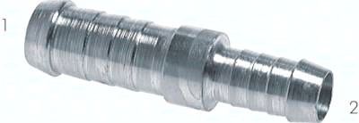 Schlauchverbinder 5 - 6mm / 5 - 6mm, Stahl verzinkt