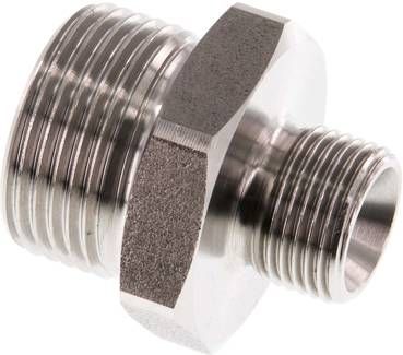 Doppelnippel G 3/4"-G 3/8", 40 bar 1.4571