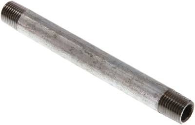 Rohrdoppelnippel R 1/4"-120mm, 50 bar, Stahlrohr ST 37 verzinkt