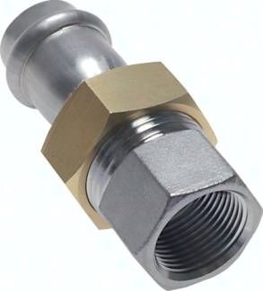 Pressfitting, Verschraubung flachd., 35mm / Rp 1 1/4"(IG)