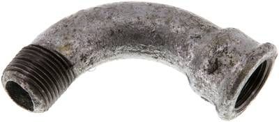 90°-Bogen Rp 3/8"(IG)-R 3/8"(AG), Temperguss verzinkt