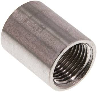 Rundmuffe Rp 1/2"-Rp 1/2", 16 bar 1.4408