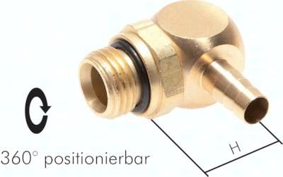 Winkel-Steckanschluss, G 1/8"-6mm innen, Messing