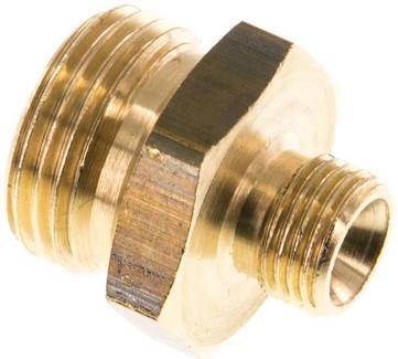 Doppelnippel G 3/8"-G 1/8", 16 bar Messing/Rotguss