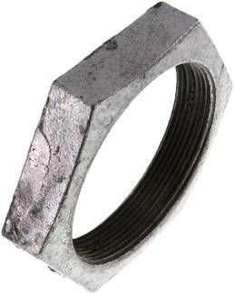 Sechskant-Gegenmutter Rp 3", Temperguss verzinkt