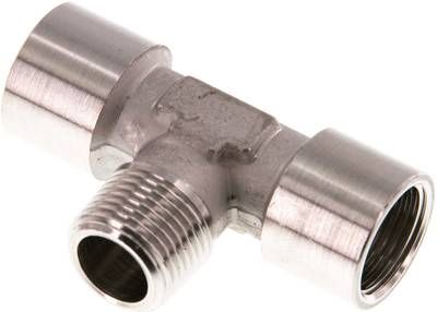 T-Einschraubstück G 3/8"(IG)-R 3/8"(AG), 150 bar 1.4404