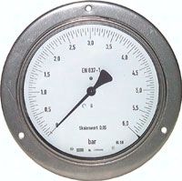 Feinmess-Manometer waagerecht, 160mm, 0 - 1,6 bar