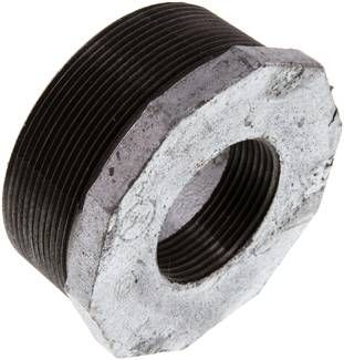 Reduziernippel R 3"(AG)-Rp 1 1/2"(IG), 25 bar Temperguss verzinkt