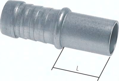 Schlauchnippel Rohr 22, 21 - 22mm, Stahl verzinkt