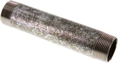 Rohrdoppelnippel R 1 1/4"-180mm, 50 bar, Stahlrohr ST 37 verzinkt