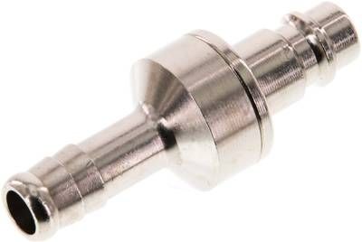 Kupplungsstecker (NW7,2) 9mm Schlauch, Messing vernickelt