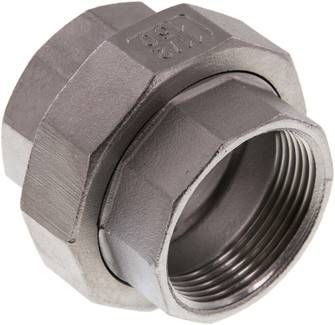 Verschraubung flach dichtend Rp 1 1/2" (IG),16 bar 1.4408