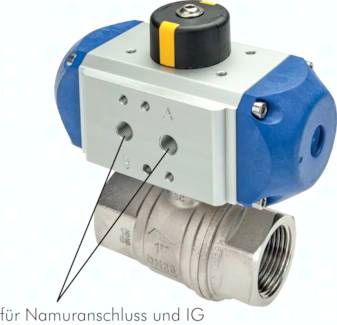 Pneumat. Messing-Kugelhahn, Feder-schließend, G 2 1/2"