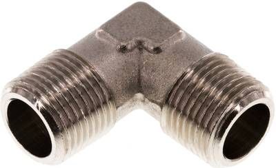 90°-Winkel R 3/8" (AG), 16 bar Messing vernickelt