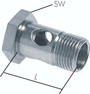 Hohlschraube 1-fach, M 26 x 1,5, Stahl verzinkt