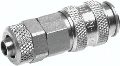Kupplungsdose (NW2,7) 6 x 4mm Schlauch, Messing vernickelt