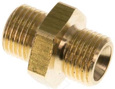 Doppelnippel G 1/8"-G 1/8", 16 bar Messing/Rotguss