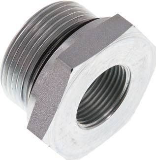Hydraulik-Reduzierung G 1 1/4"(AG)-G 3/4"(IG), Stahl verzinkt, Elastomerdichtung
