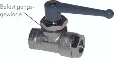 Messing-Kugelhahn, G 1/4", PN 20, Schalttafeleinbau