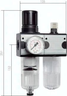 MULTIFIX Wartungseinheit (2), 2-tlg., G 3/4", 0,1 - 3 bar