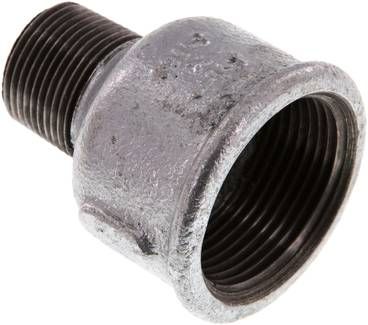 Reduziernippel R 3/4"(AG)-Rp 1 1/4"(IG), 25 bar Temperguss verzinkt