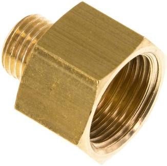 Reduziernippel G 1/4"(AG)-G 1/2"(IG), 16 bar Messing
