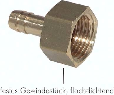 Aufschraub-Schlauchtülle G 1/4"-10mm, 16 bar Messing