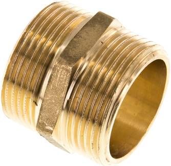 Doppelnippel G 1 1/4"-G 1 1/4", 16 bar Messing/Rotguss