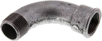90°-Bogen Rp 1"(IG)-R 1"(AG), Temperguss verzinkt